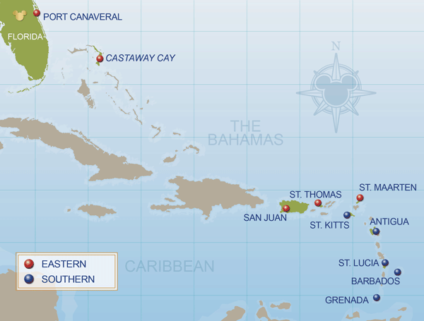 DCL Caribbean Cruises Intineraries