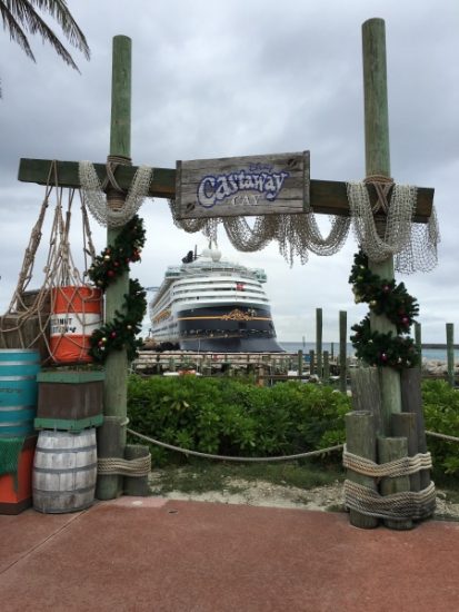 On Castaway Cay, garland is hung with care.