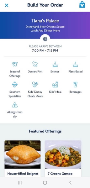 Tiana's place mobile order menu