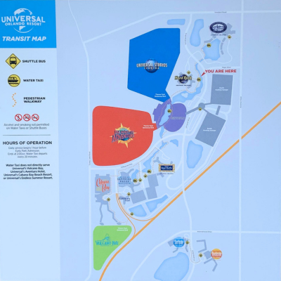 Transit Map at the Universal Orlando Resort
