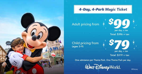 Best Time to Visit Walt Disney World with 4-Day, 4-Park Magic Ticket