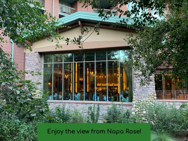 The Napa Rose Restaurant - what a view!