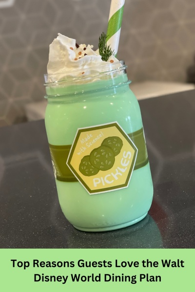 Pickle Milkshake available at Epcot Food and Wine Festival. Available with your Disney Dining Plan!