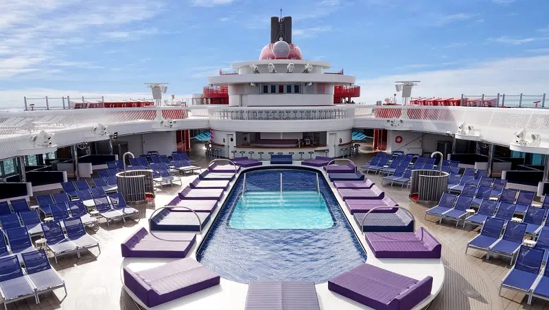 Virgin Voyages Aquatic Club pool deck