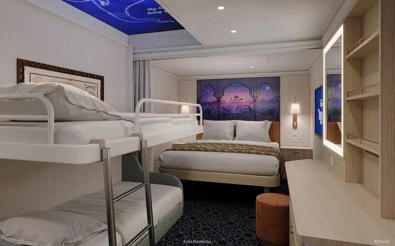 Disney Treasure Inside Stateroom Artist Rendering