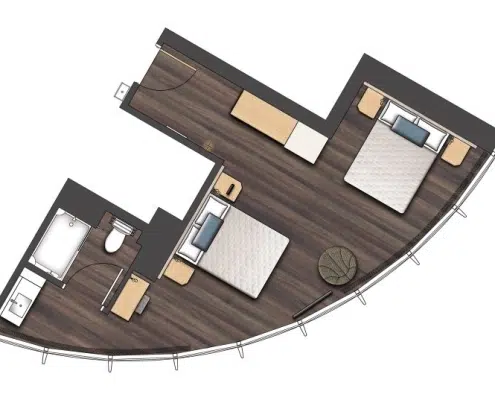 Deluxe Double Queen Room Diagram