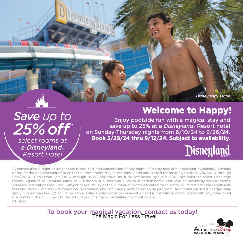 Save Up to 15% on Select Stays at Select Disneyland Resort Hotels