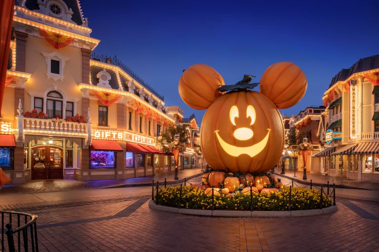 Disneyland Halloween Pumpkin at Night