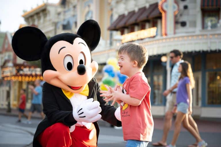 Mickey Mouse and guest at Magic Kingdom Park