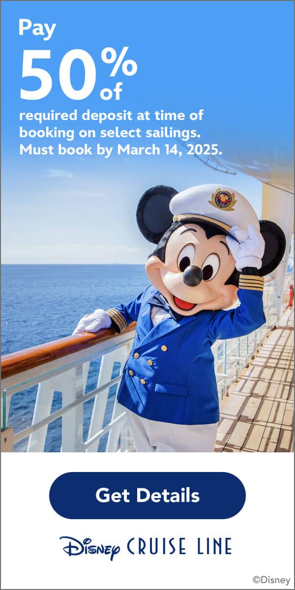 Disney Cruise Line 50% Off Required Deposit